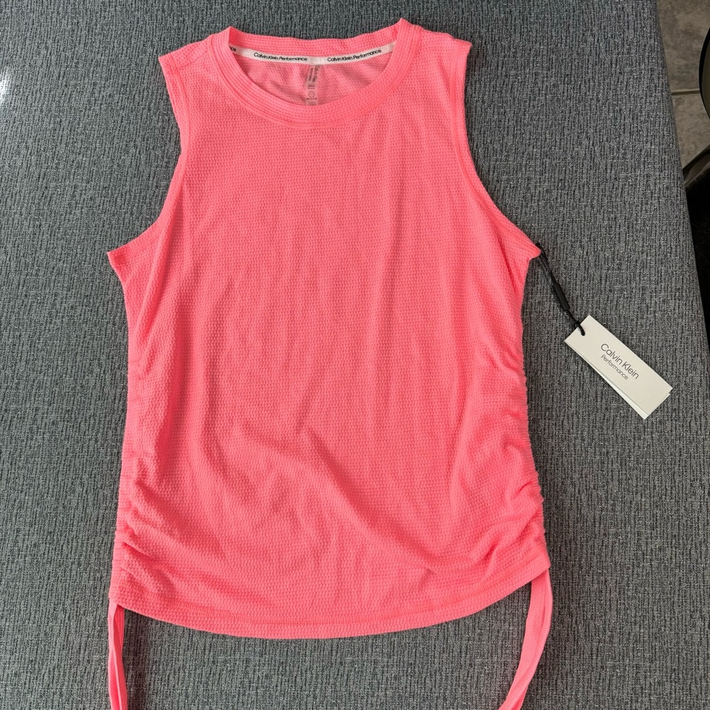 Calvin Klein Performance Neon Pink Sleeveless Mesh Tank